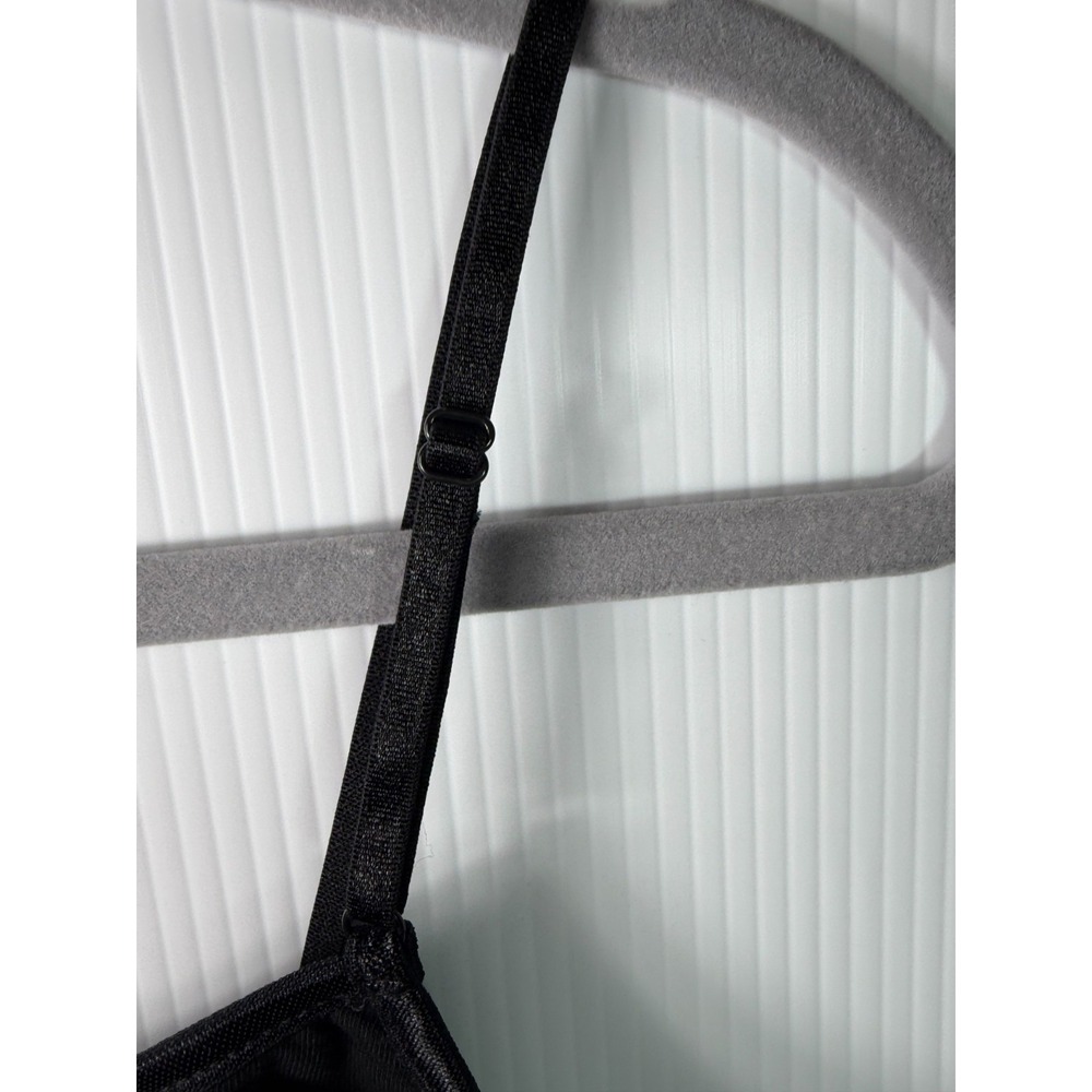 Ambiance Womens Black Large Cami Tank Top Built In Shelf Bra Adjustable Strap - Picture 2 of 6
